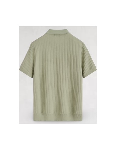 Polo en maille fine rayé vert