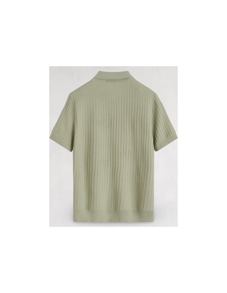 Polo en maille fine rayé vert
