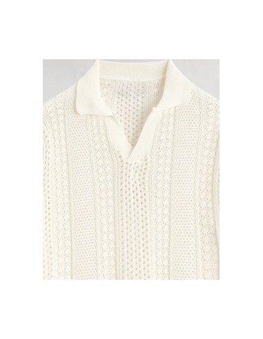 Polo en maille écru
