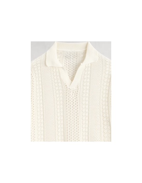 Polo en maille écru