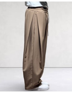 Pantalon à double pinces fluide marron 2