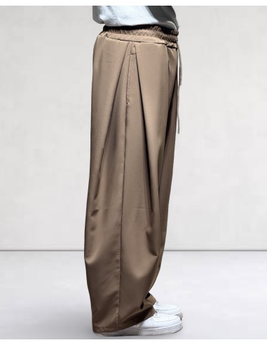 Pantalon à double pinces fluide marron
