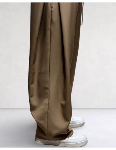 Pantalon à double pinces fluide marron