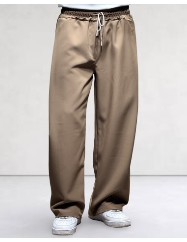Pantalon à double pinces fluide marron