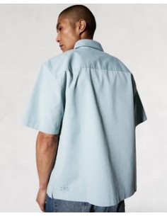 Chemise boxy manches courtes vert d'eau 2