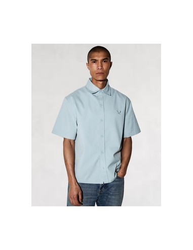 Chemise boxy manches courtes vert d'eau