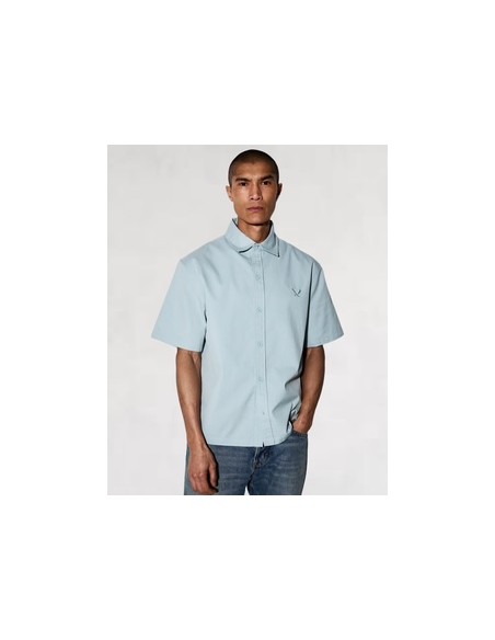 Chemise boxy manches courtes vert d'eau