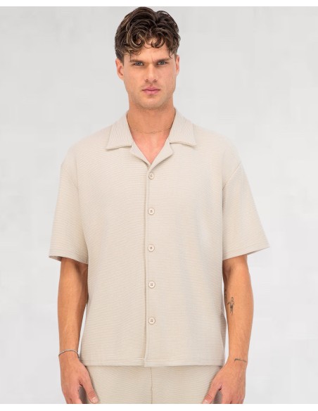 CHEMISETTE GAUFRÉE BEIGE