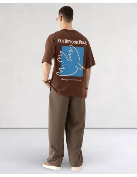 T-SHIRT MARRON "FLY"