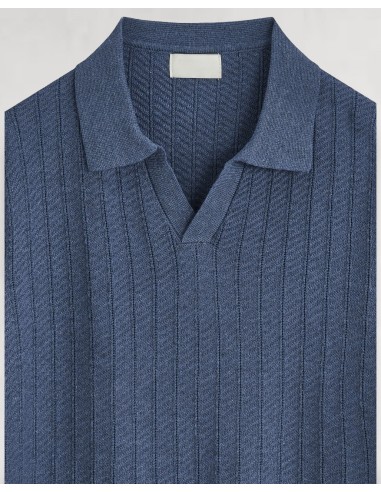 Polo en maille texturé navy