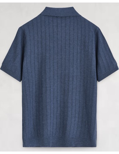 Polo en maille texturé navy