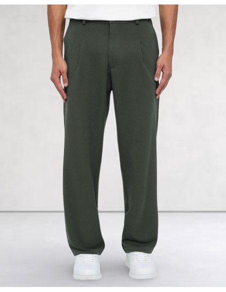 PANTALON FLUIDE VERT "COEUR"