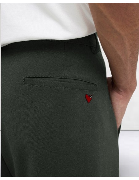 PANTALON FLUIDE VERT "COEUR"
