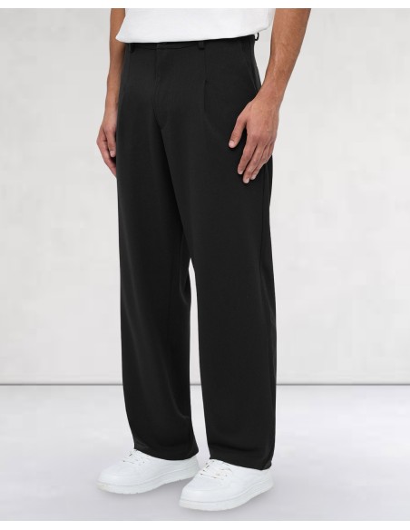 PANTALON FLUIDE NOIR "COEUR"