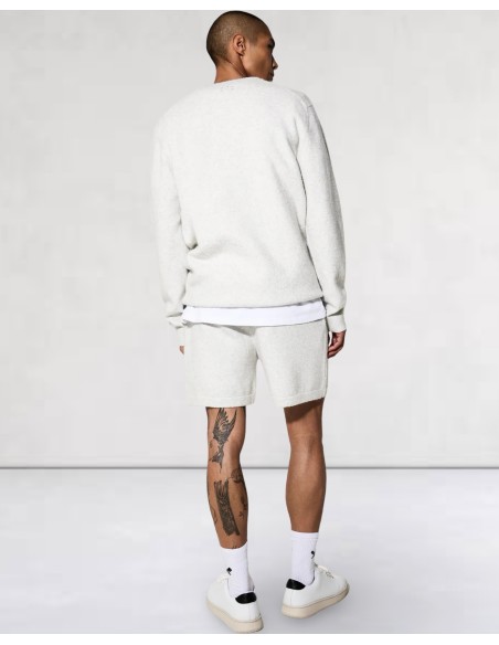 SHORT EN MAILLE GRIS CLAIR