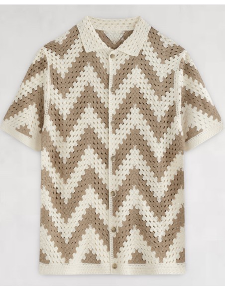 CHEMISETTE EN CROCHET BEIGE