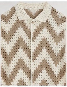 CHEMISETTE EN CROCHET BEIGE 2