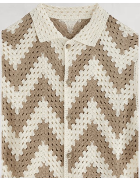 CHEMISETTE EN CROCHET BEIGE