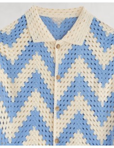 CHEMISETTE EN CROCHET BLEU CIEL 2