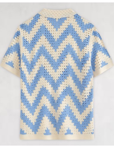 CHEMISETTE EN CROCHET BLEU CIEL