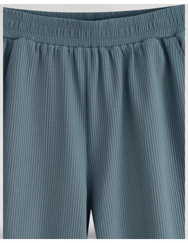 ENSEMBLE GAUFFRÉ BLEU CHEMISETTE ET...