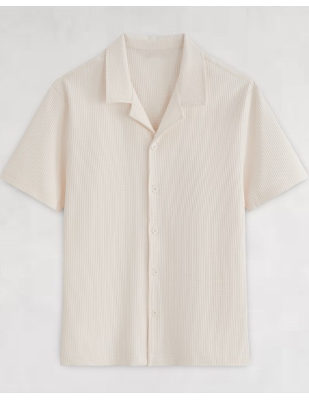 ENSEMBLE GAUFFRÉ BLANC CHEMISETTE ET SHORT