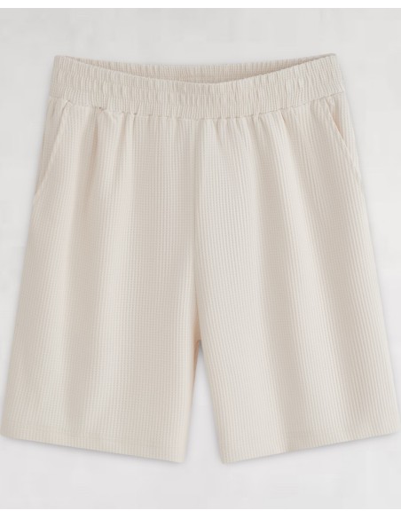 ENSEMBLE GAUFFRÉ BLANC CHEMISETTE ET SHORT