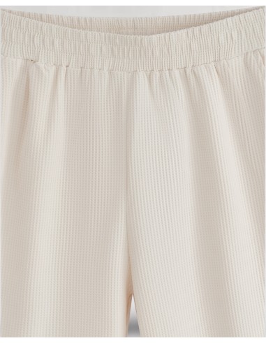 ENSEMBLE GAUFFRÉ BLANC CHEMISETTE ET...