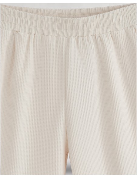 ENSEMBLE GAUFFRÉ BLANC CHEMISETTE ET SHORT