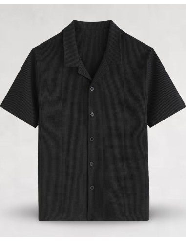 ENSEMBLE GAUFFRÉ NOIR CHEMISETTE ET...