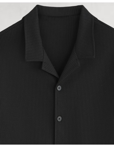 ENSEMBLE GAUFFRÉ NOIR CHEMISETTE ET...