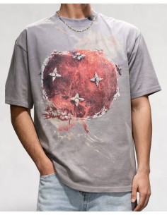 T-Shirt boxy gris "Big Apple"