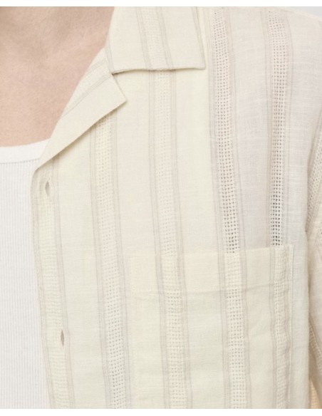 CHEMISETTE ÉCRU A BANDES BEIGE IMPERIAL