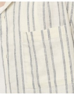 CHEMISETTE ÉCRU A BANDES BLEU IMPERIAL 2