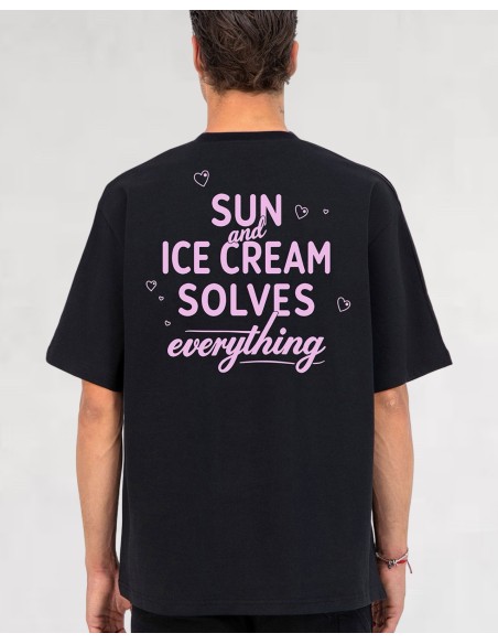 T-SHIRT NOIR "ICE CREAM"