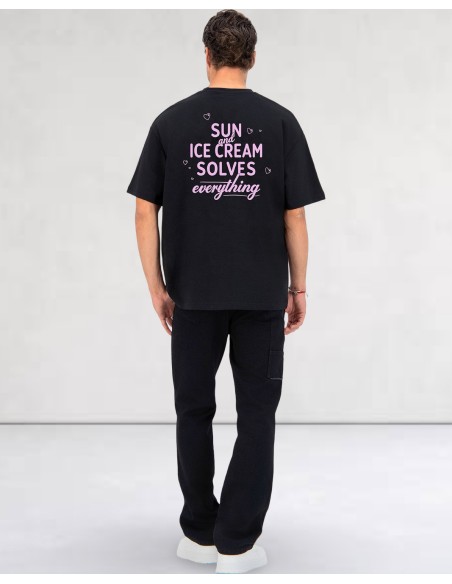 T-SHIRT NOIR "ICE CREAM"