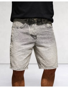 BERMUDA EN DENIM GRIS STRAIGHT FIT