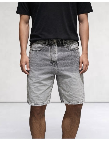 BERMUDA EN DENIM GRIS STRAIGHT FIT