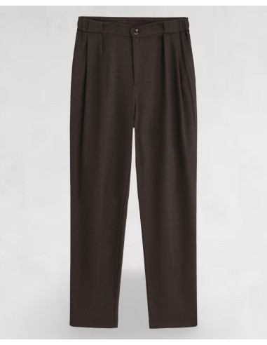 Pantalon tailleur coton lin marron