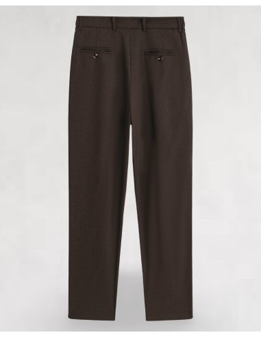Pantalon tailleur coton lin marron