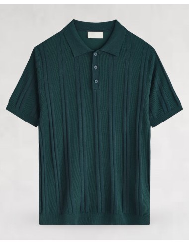 Polo maille à bandes vert
