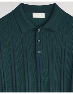 Polo maille à bandes vert 2