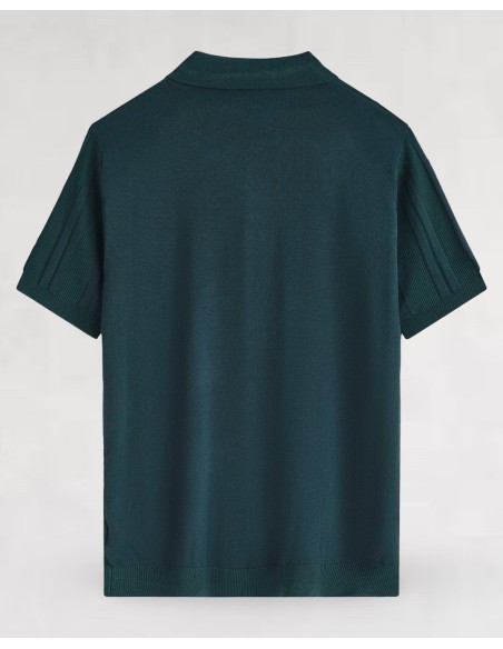Polo maille à bandes vert