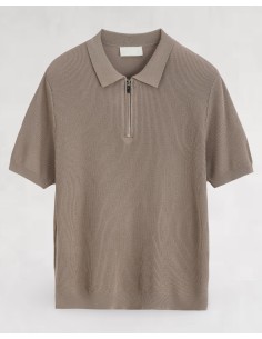 Polo maille fine marron
