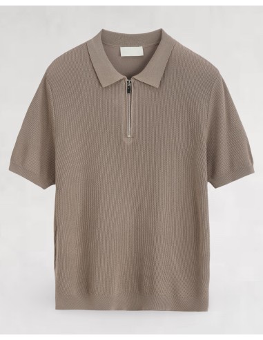 Polo maille fine marron