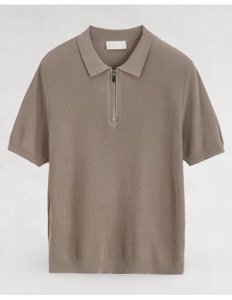 Polo maille fine marron