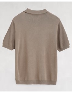 Polo maille fine marron 2