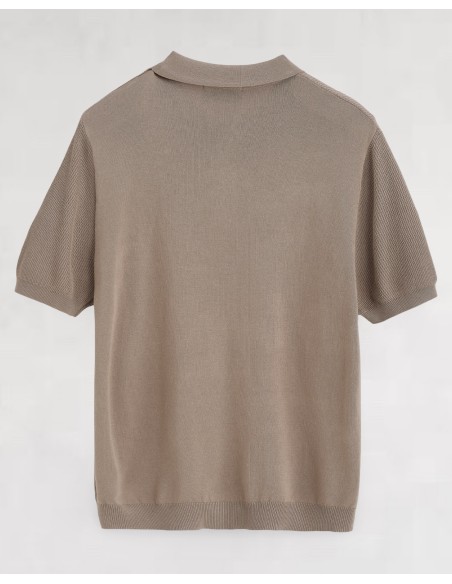 Polo maille fine marron