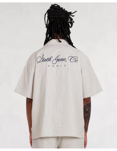 CHEMISETTE LOOSE "STRIPES" BEIGE