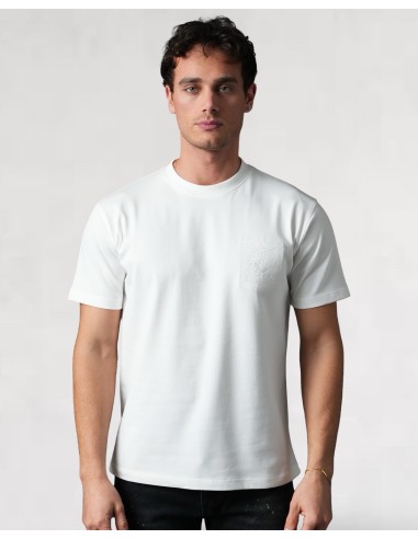 T-SHIRT BRODÉ "TIMBRES" BLANC